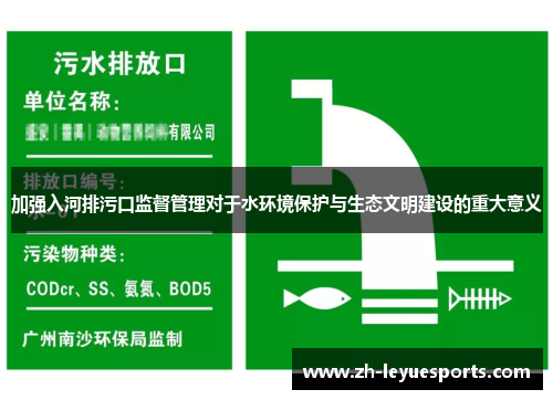 加强入河排污口监督管理对于水环境保护与生态文明建设的重大意义