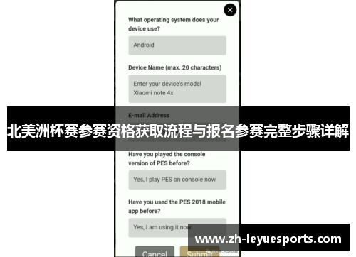 北美洲杯赛参赛资格获取流程与报名参赛完整步骤详解