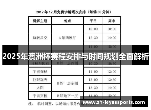 2025年澳洲杯赛程安排与时间规划全面解析